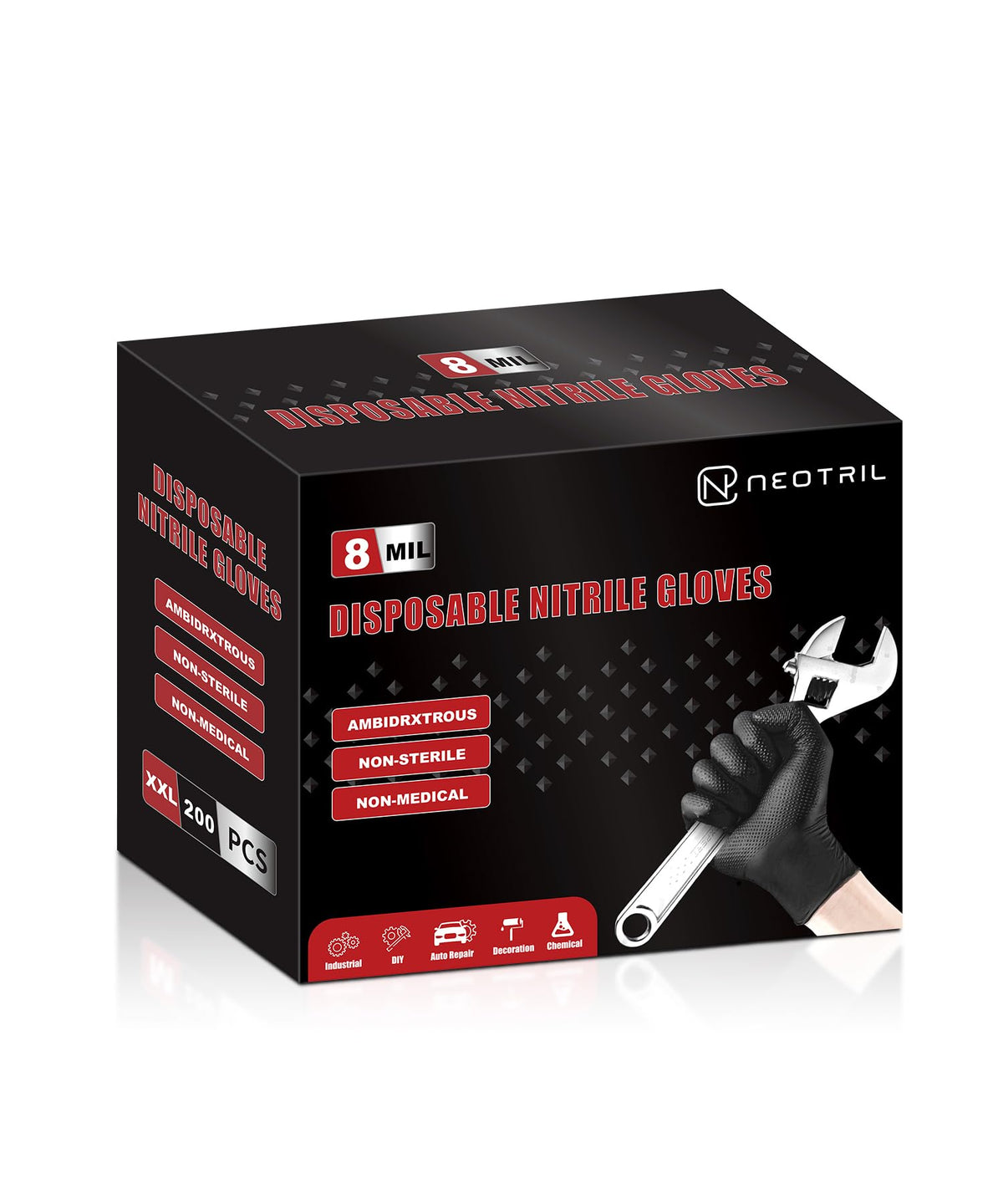 NEOTRIL 8mil gloves with raised diamond texture for secure grip during tough tasks