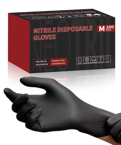 NEOTRIL 4 mil black nitrile gloves with textured grip for secure handling