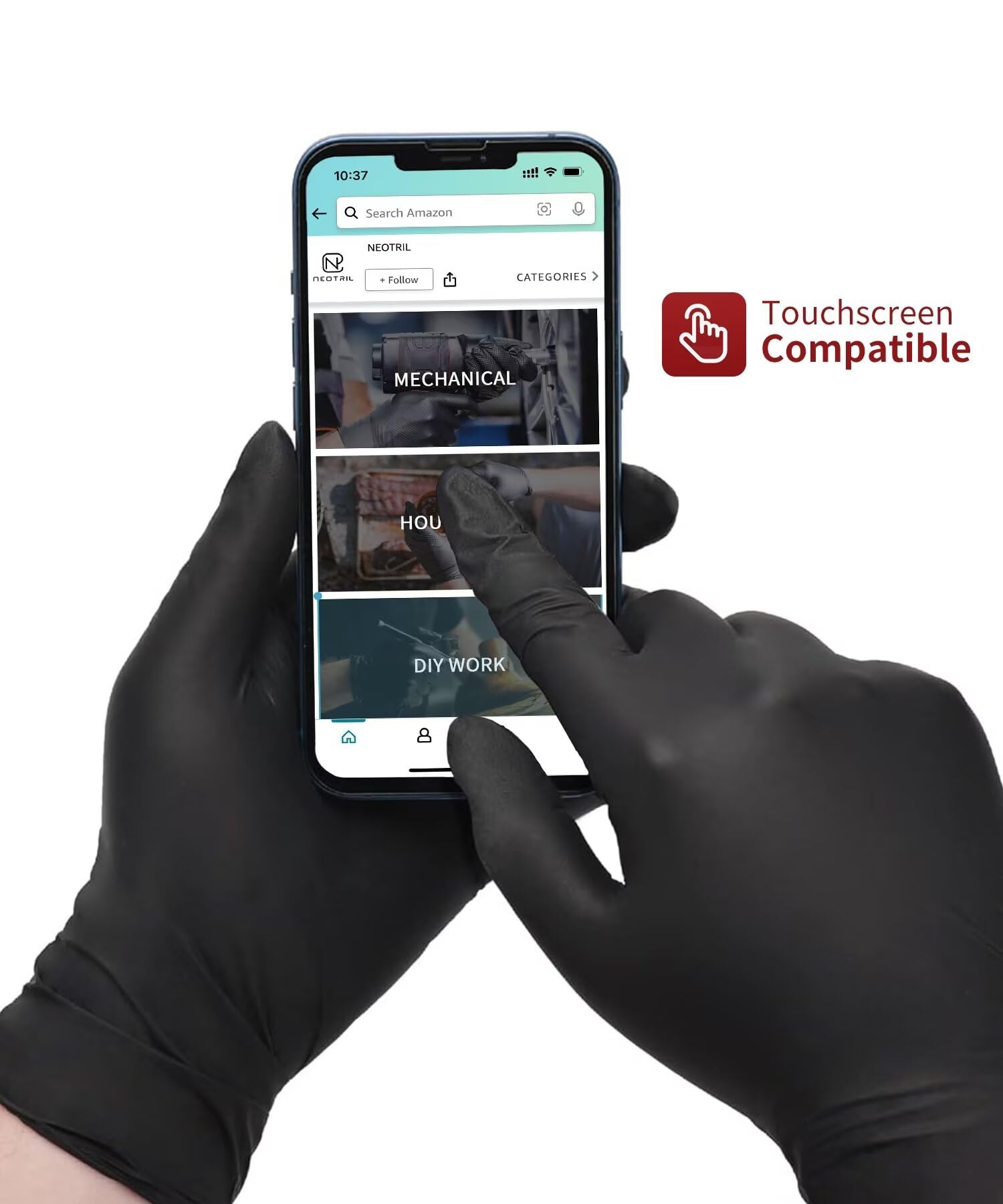 NEOTRIL gloves with textured palms suitable for touchscreen devices