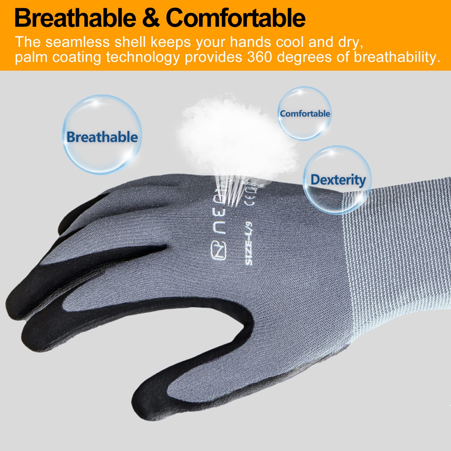 NEOTRIL gloves feature an ergonomic 3D fit for precise fingertip control.
