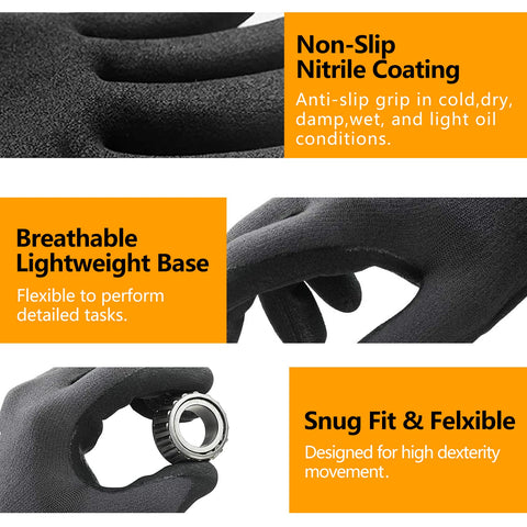 NEOTRIL safety gloves ideal for automotive and warehouse tasks requiring secure grip.