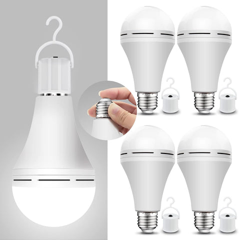 Neporal emergency bulb charging in lamp during daily use for ready power-outage lighting