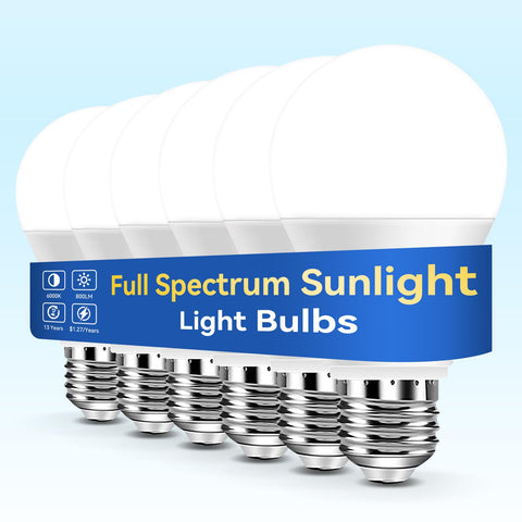 Neporal full-spectrum bulb 6000K daylight for UV-free bright living spaces.