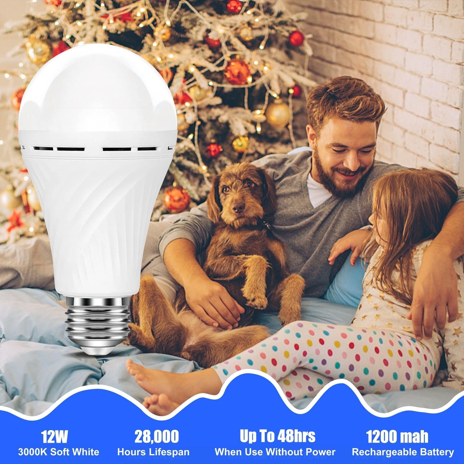 Neporal LITE bulb with hanger for portable lighting anywhere.