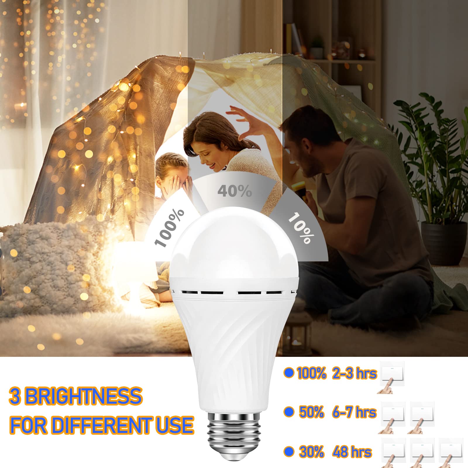 Neporal LITE functioning as an ordinary bulb while charging in use.