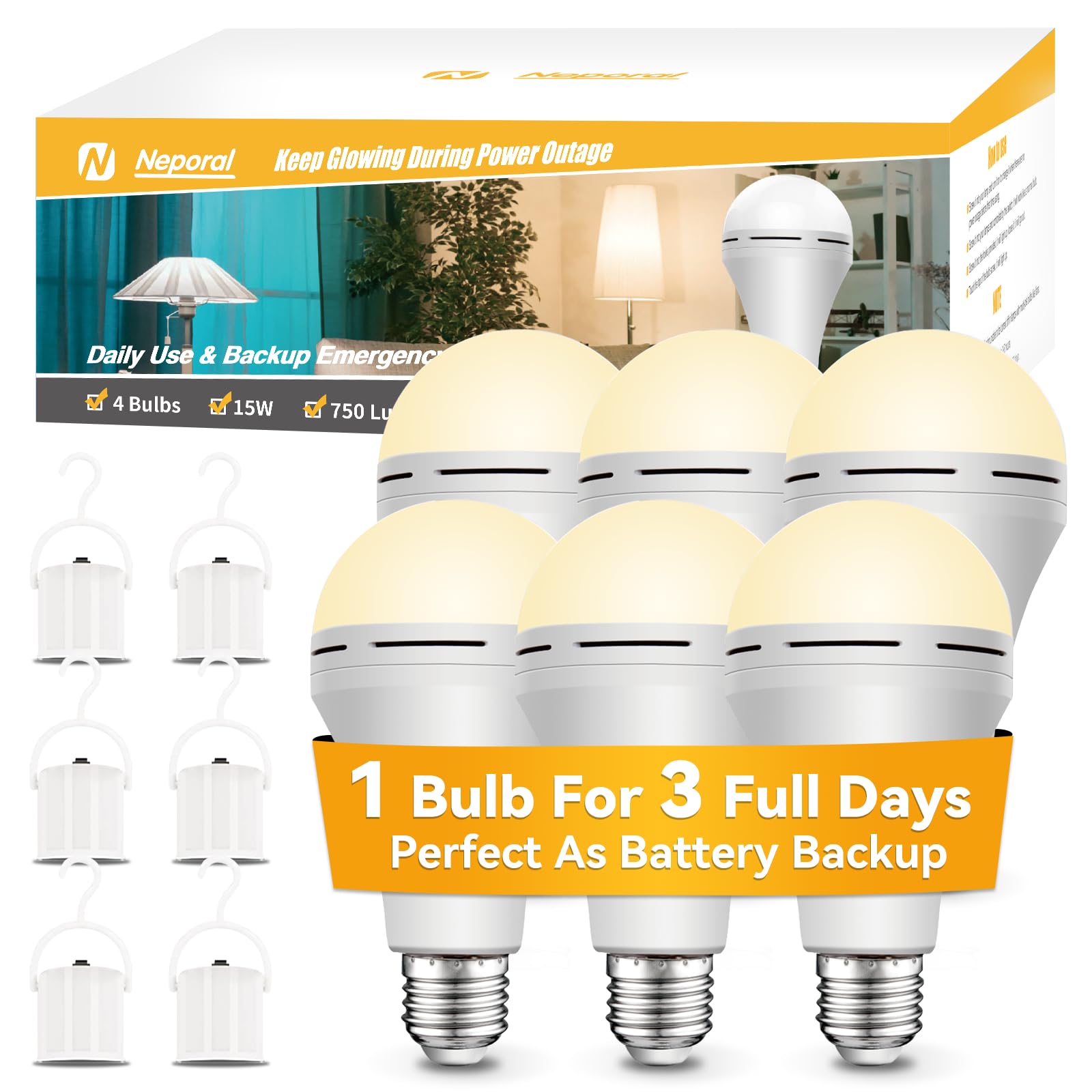 Neporal LITE PRO battery backup image highlights reliable lighting during outages.