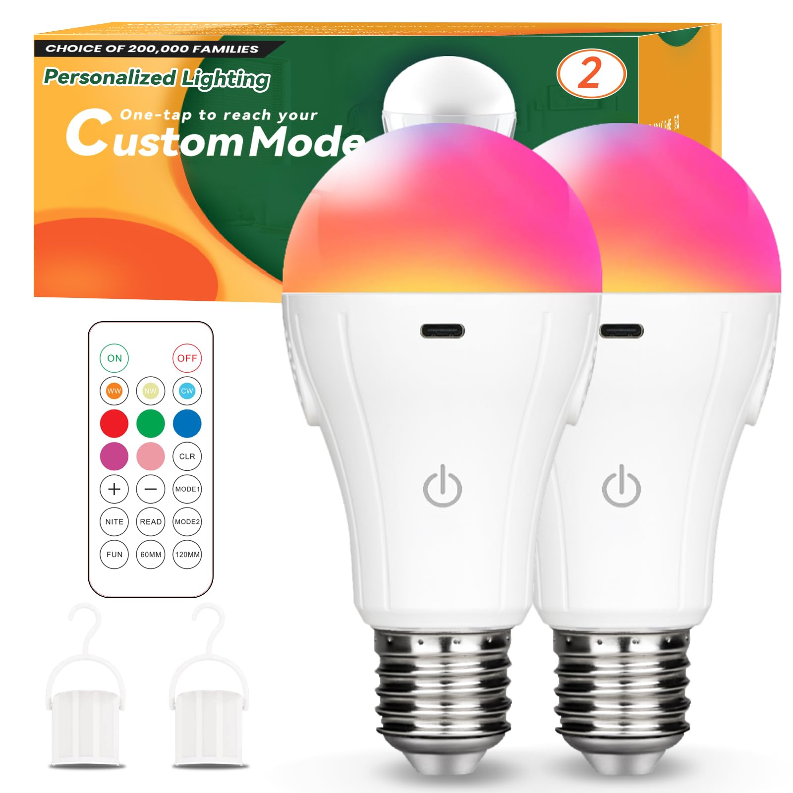 Neporal MagicGlow remote-control bulb illuminates spaces with quick on-demand lighting.