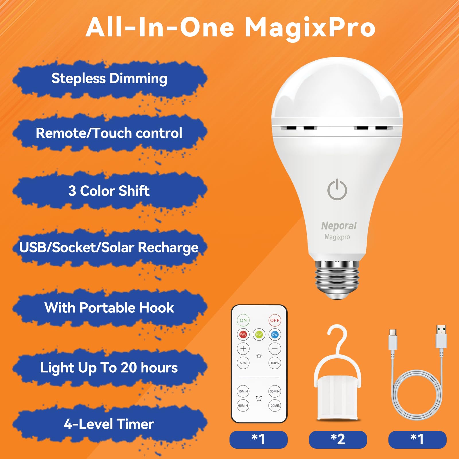 Neporal MagixPro fast-charging bulb reaches full power in about two hours
