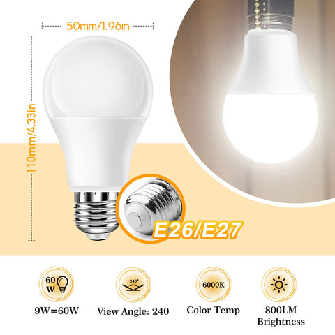 Neporal natural daylight 6000K bulb brightens interiors for mood and focus.