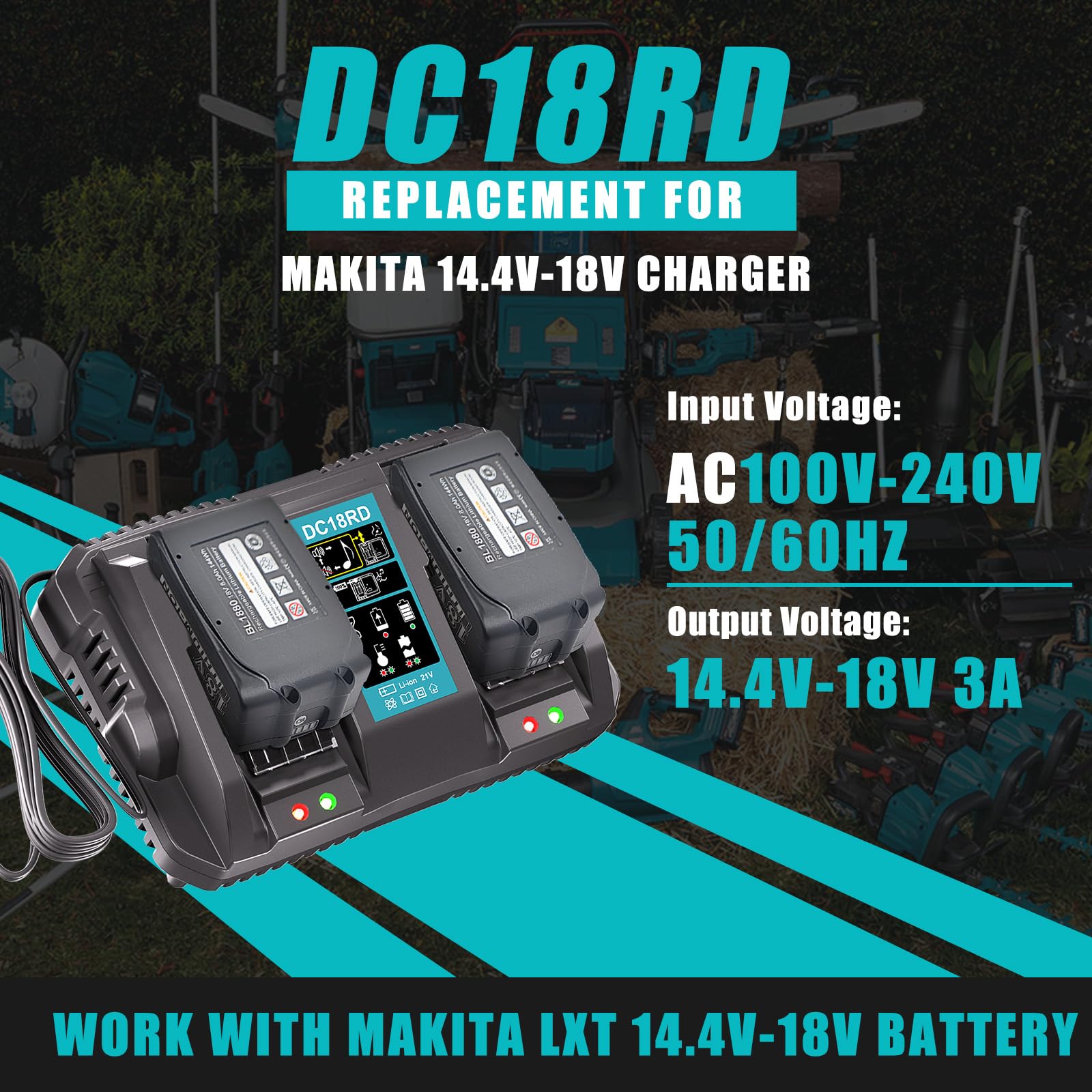 NEPOWILL Makita 18V battery charger ports enable rapid on-site charging