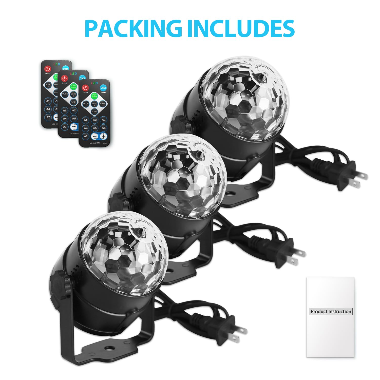 NEQUARE disco ball lights seven lighting modes for versatile celebrations.