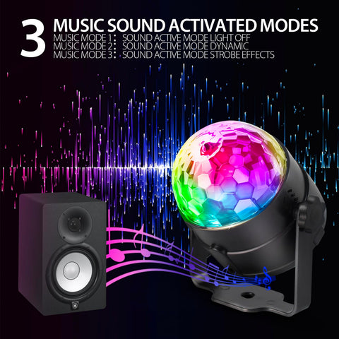 NEQUARE disco ball lights three-unit setup provides broad room coverage.