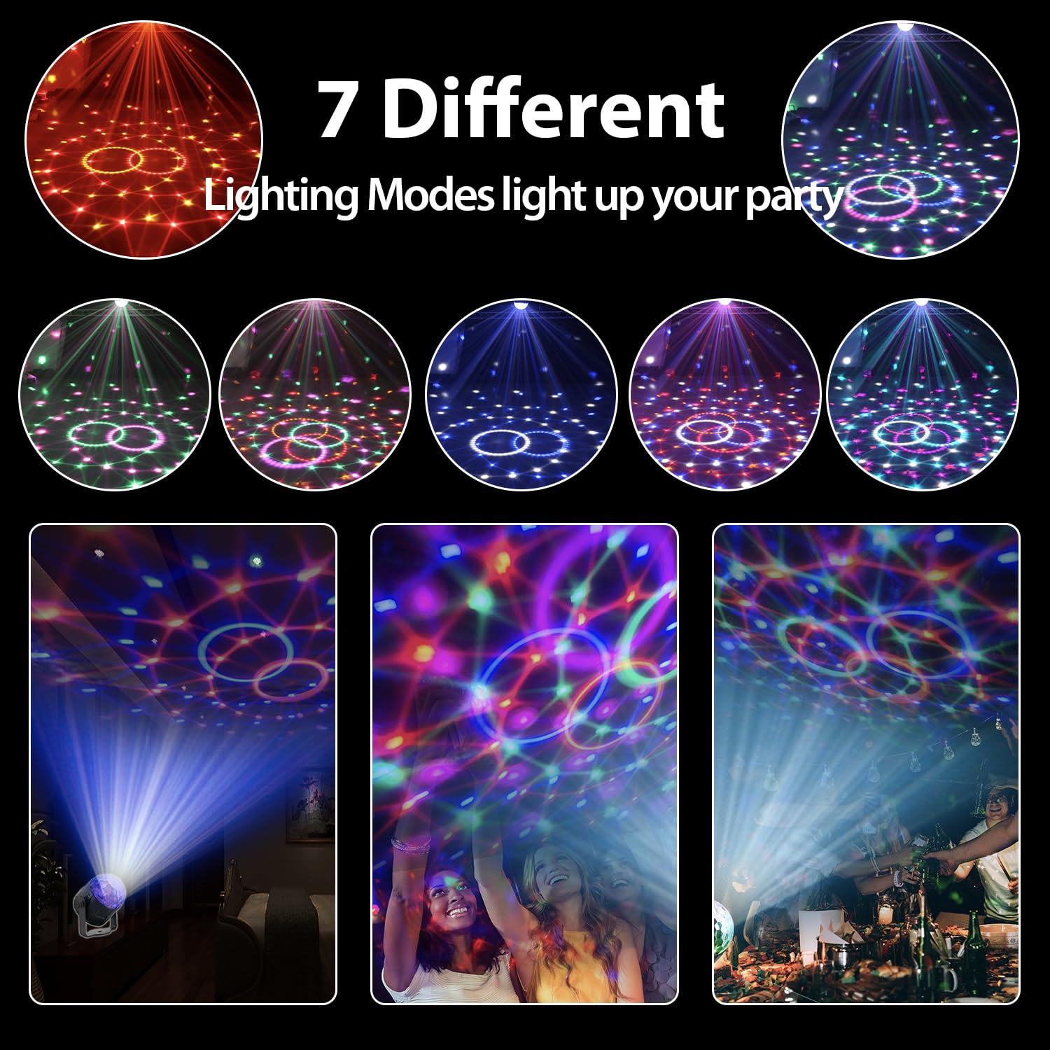 NEQUARE disco ball lights wall-mount option saves floor space