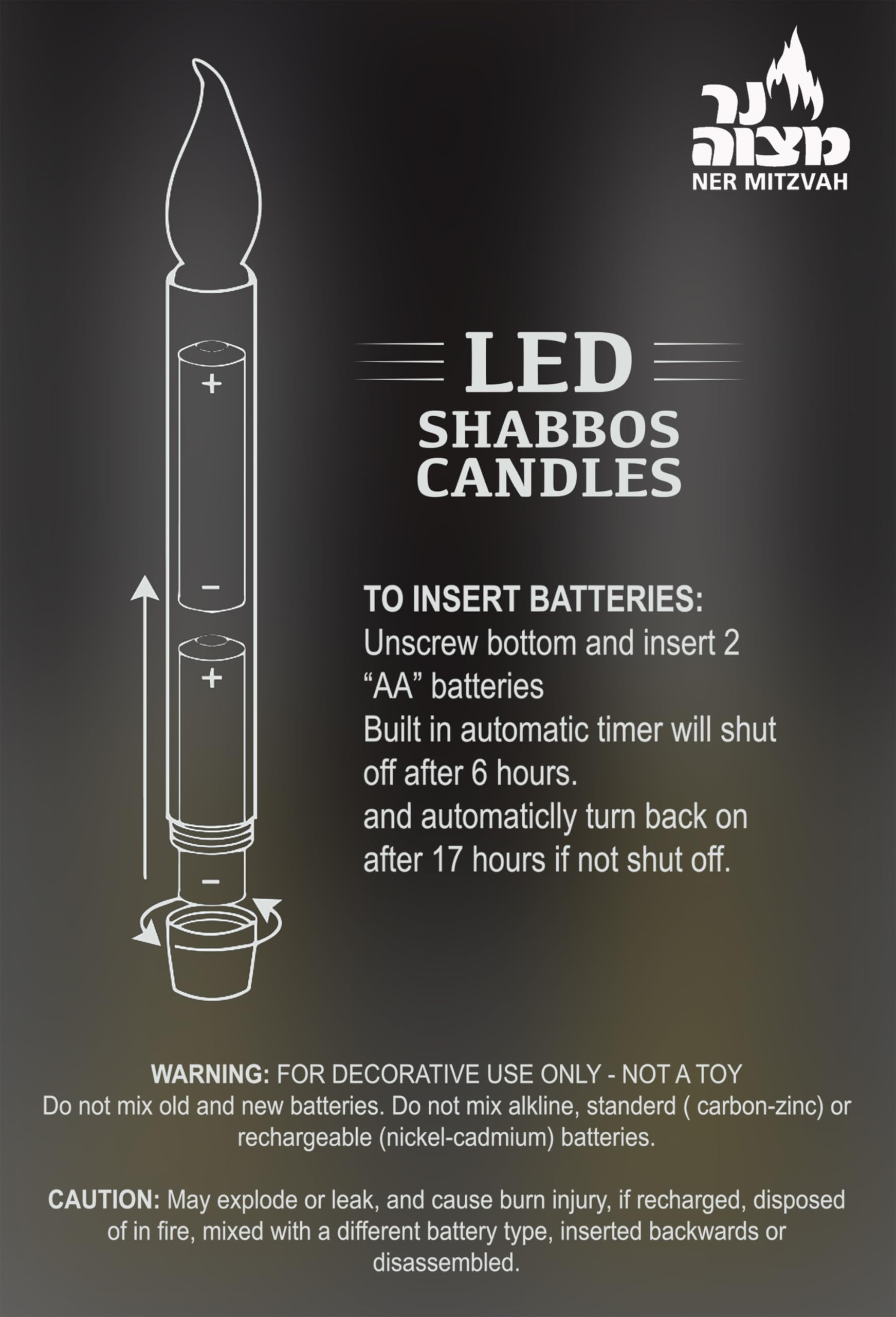 Ner Mitzvah two-pack offers convenient multi-use illumination for events.