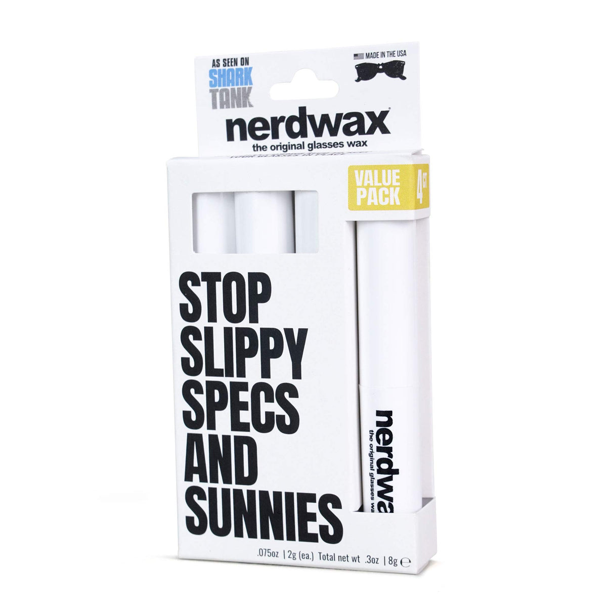 Nerdwax glasses wax 4ct pack helps keep frames secure during daily wear.