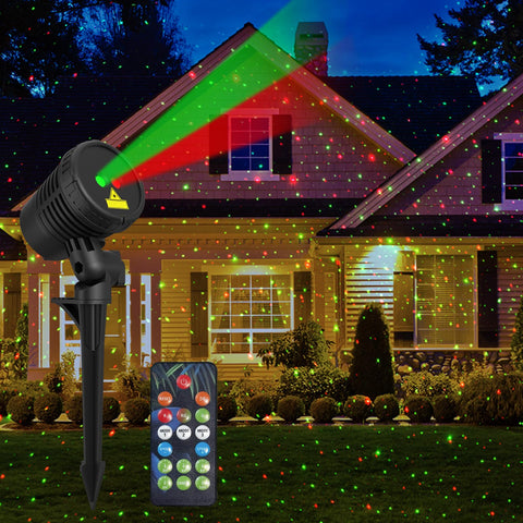 Neroupe Christmas Projector Lights outdoors with remote control for easy holiday illumination.