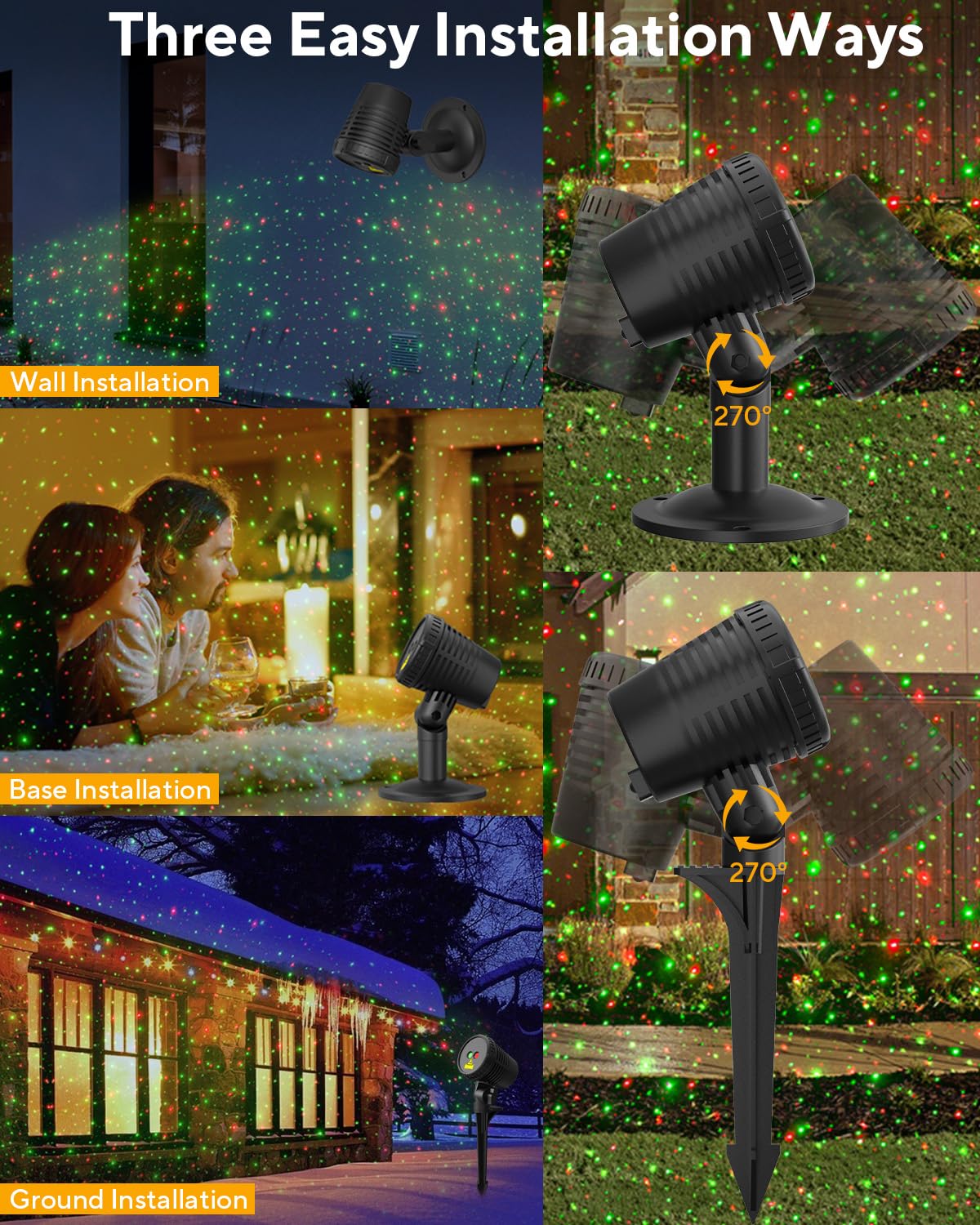 Neroupe projector remote control switches color modes and speeds from the patio.