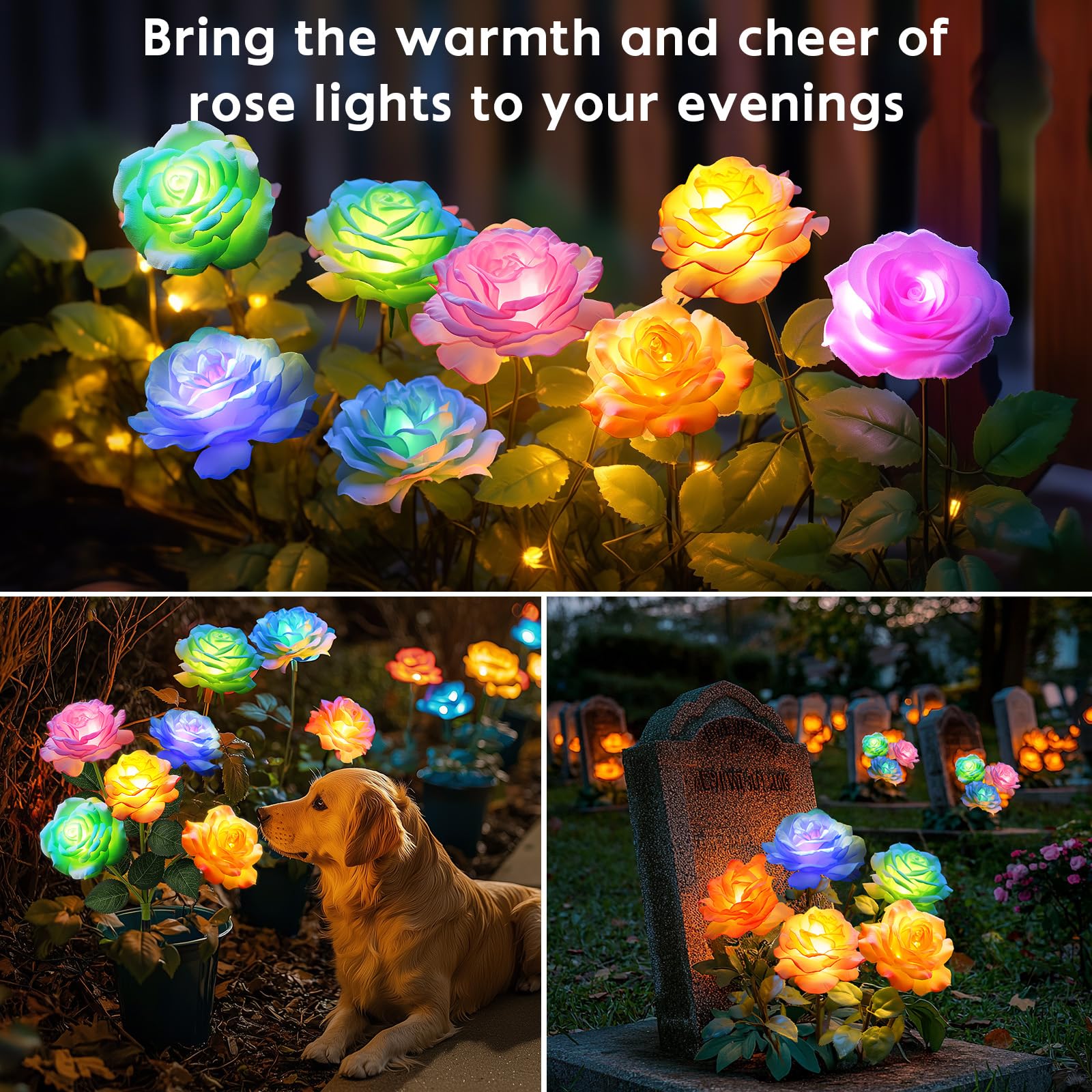 NESSTU dusk garden atmosphere with seven-color glow options