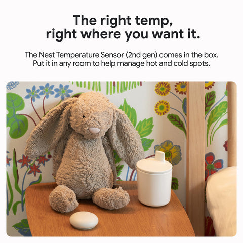 Nest Thermostat 4th Gen controlled via Google Home app on mobile