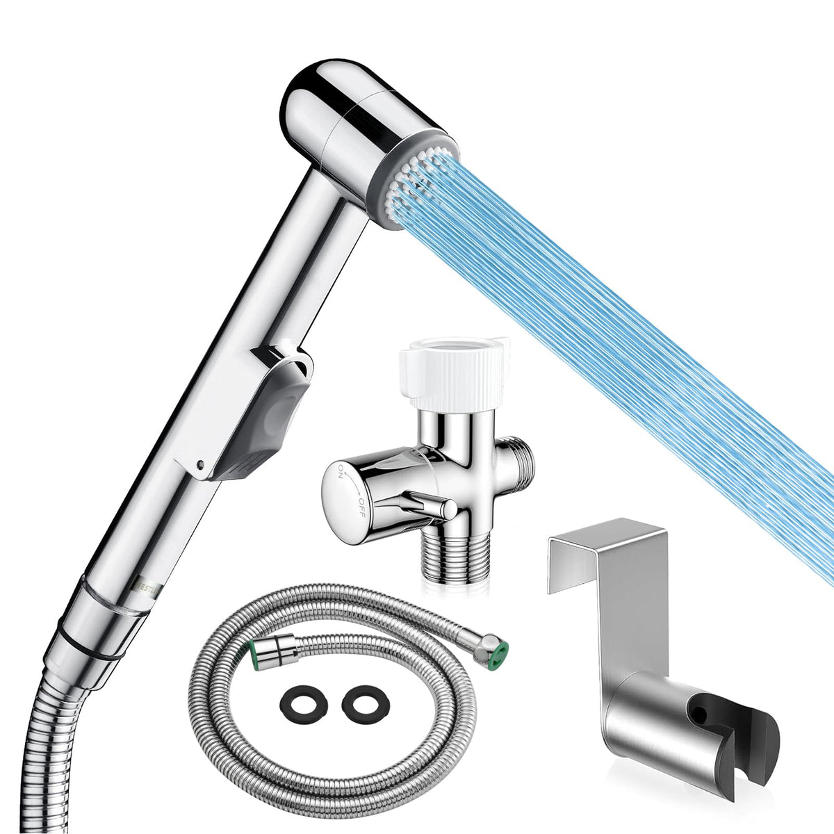 NESTLEAP handheld bidet sprayer installation for a quick bathroom upgrade and tidy setup.