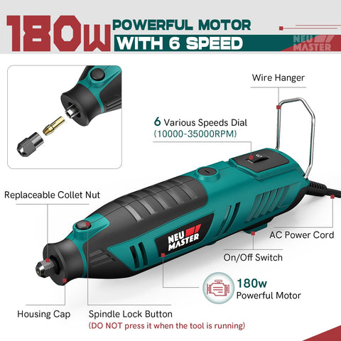 NEU MASTER 160 accessories collection for grinding, cutting, and carving