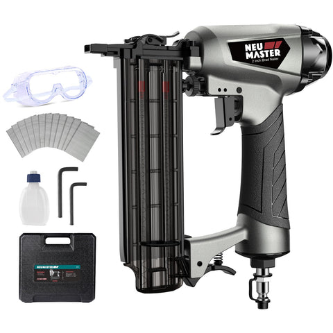 NEU MASTER Brad Nailer with carrying case for tidy on-site transport.