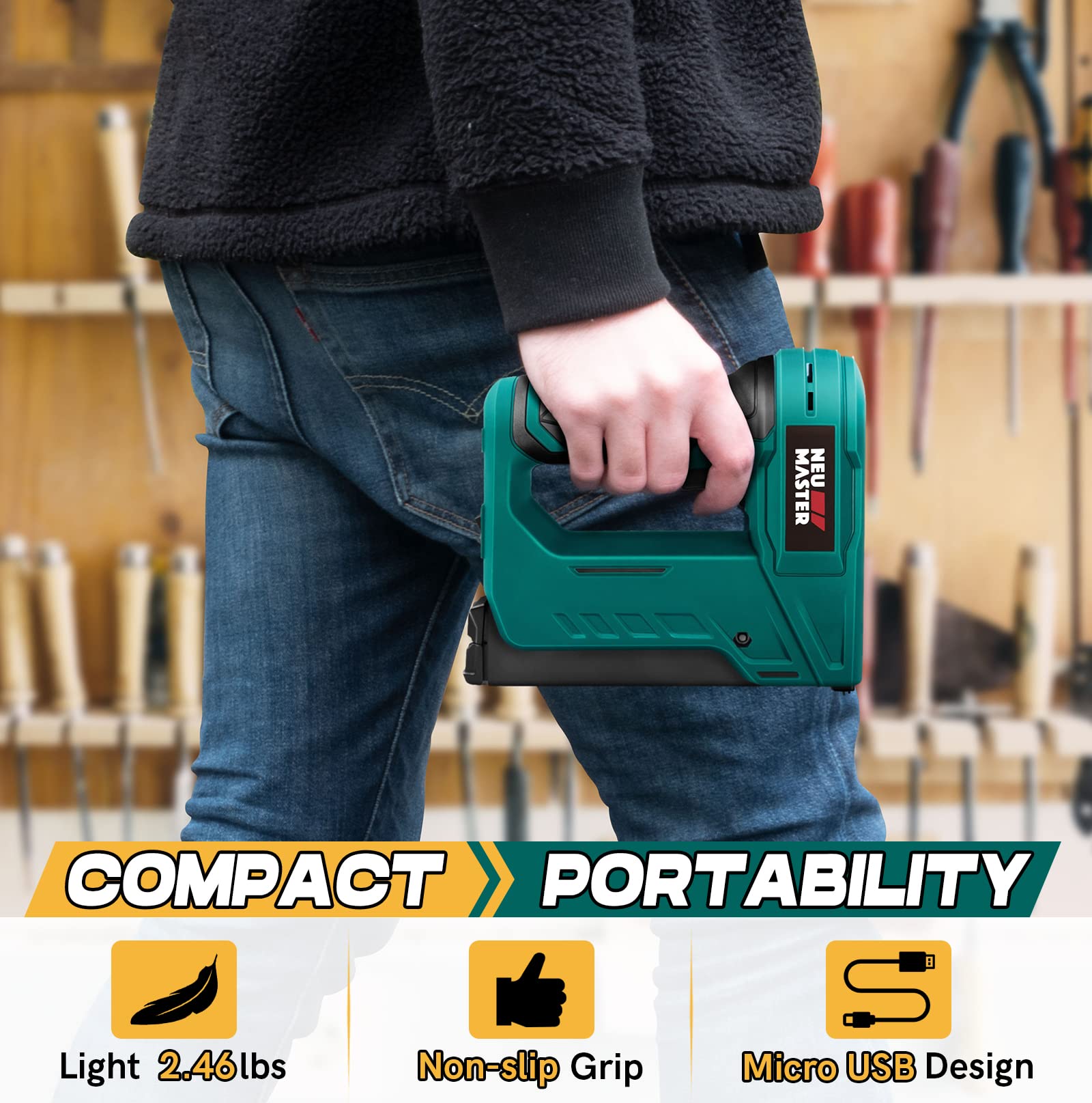 NEU MASTER NTC0070 with USB charger and cable enables convenient charging anywhere.