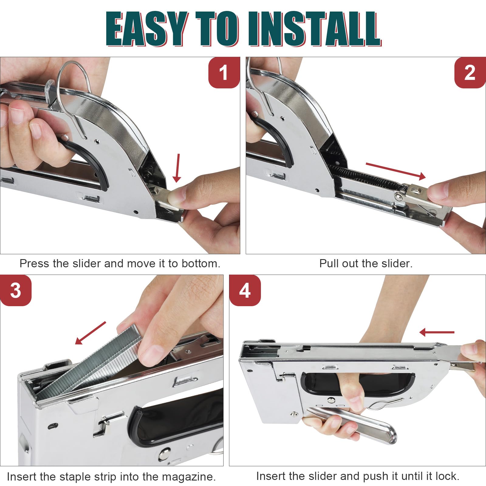 NEU MASTER compatible with staple sizes 1/4–9/16 inch for versatile use