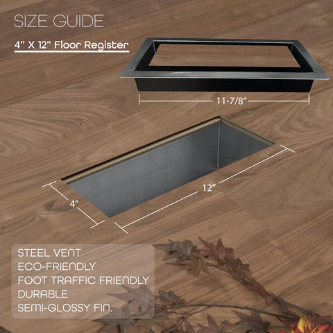 Flush mount creates a nearly invisible transition between floor and vent cover