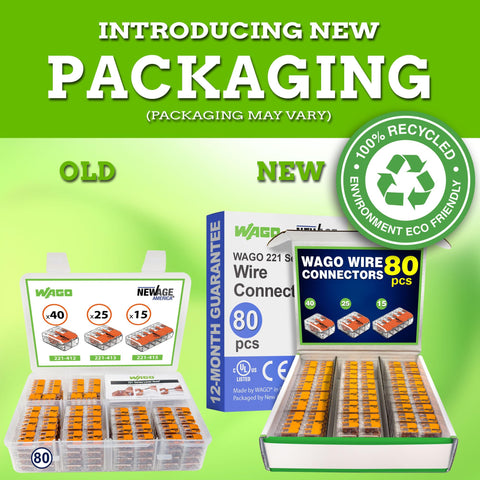 New Age America WAGO 221-413 multi-wire setup for tidy panels.