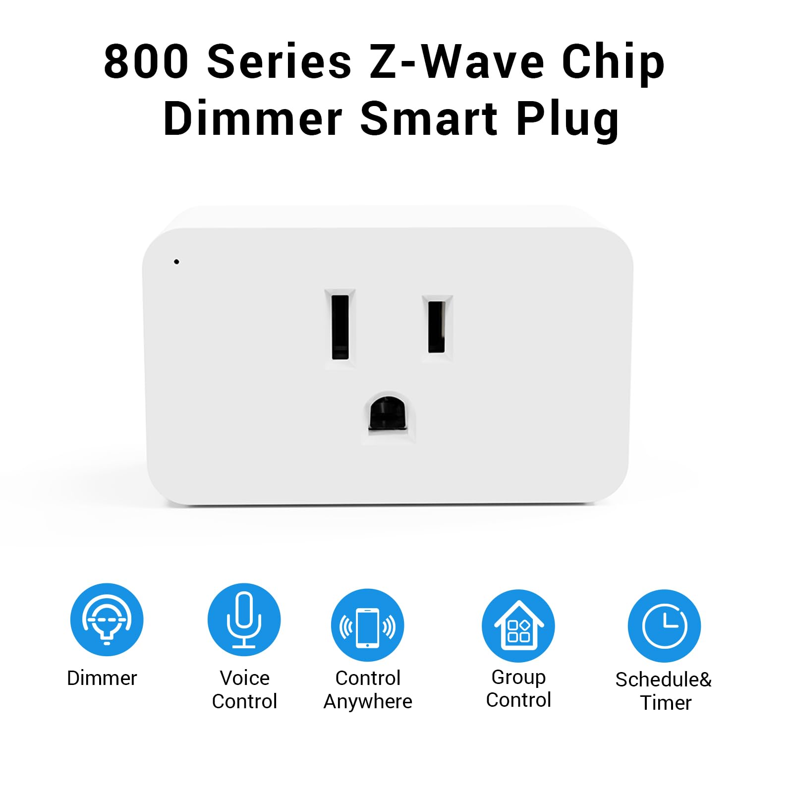 New One Zwave Dimmer Plug compact design fits in tight outlets.