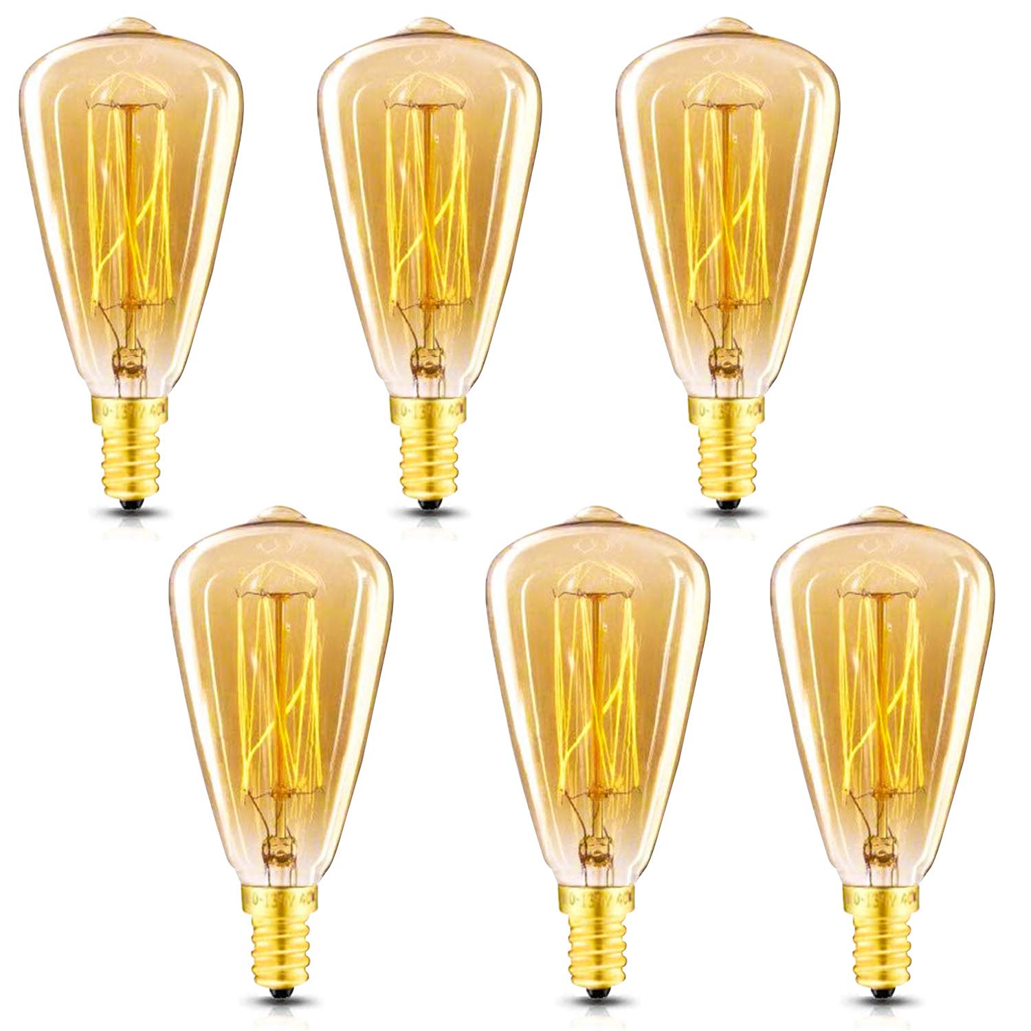 New Orange Heart vintage Edison bulb ST48 amber-warm glow for decorative lighting.
