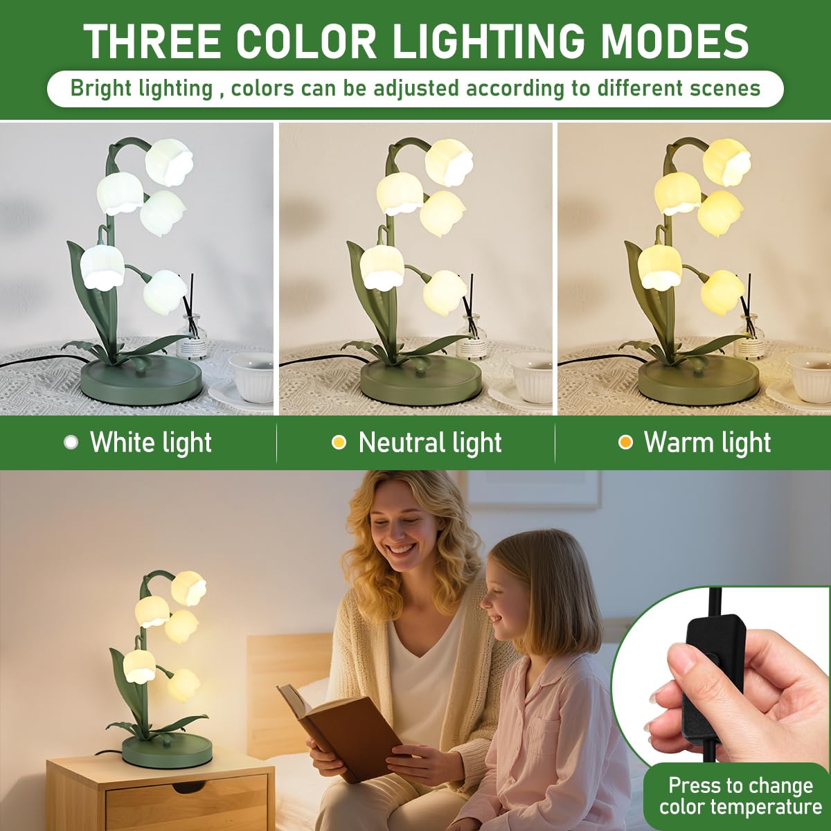 NewAoNaSen Flower Table Lamp blossoms add romantic decor accent.