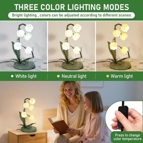 NewAoNaSen Flower Table Lamp blossoms add romantic decor accent.