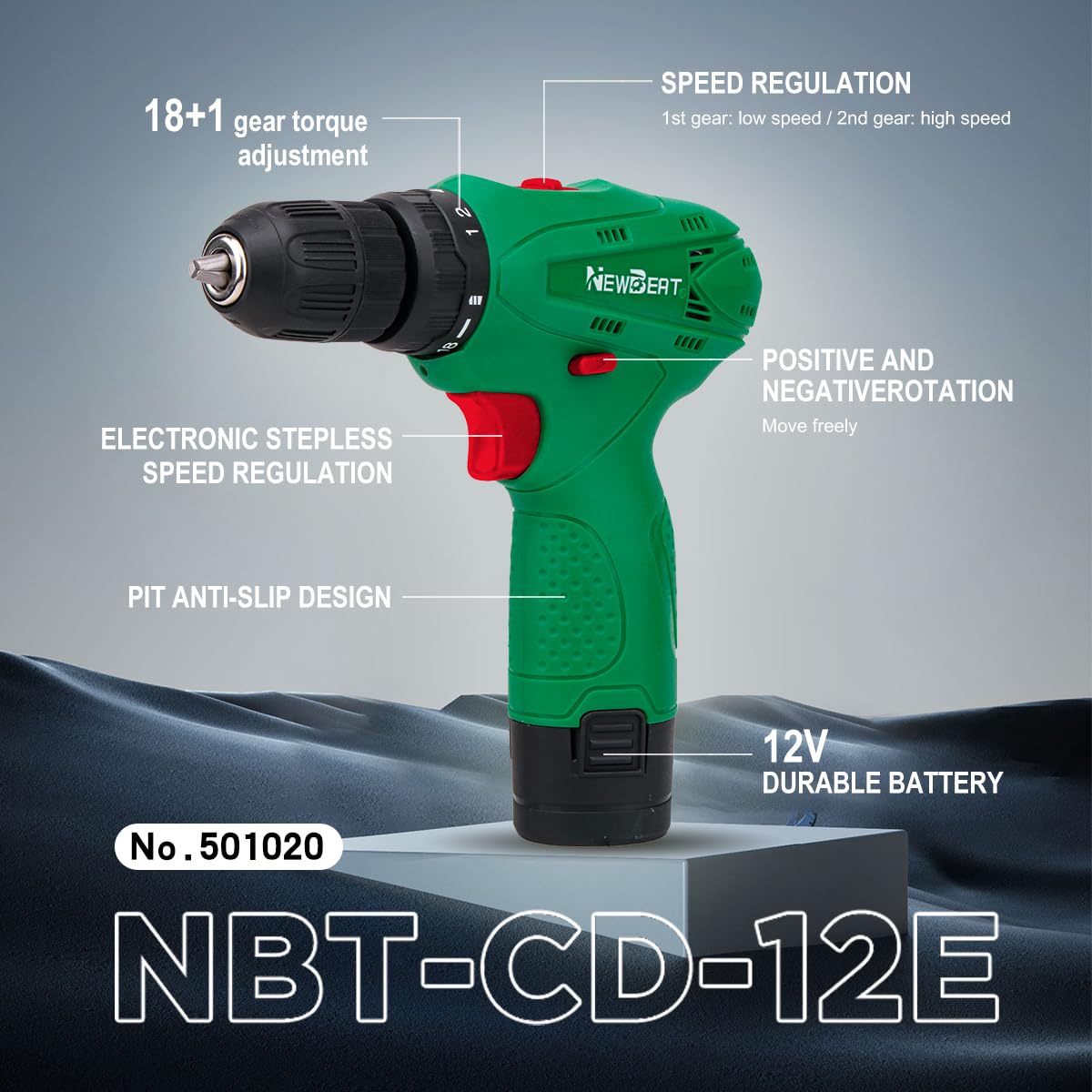 NEWBEAT cordless drill set fast charger enables rapid recharging on the job