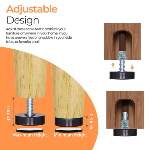 NEWBYTEK 1-inch base levelers for nightstands and end tables