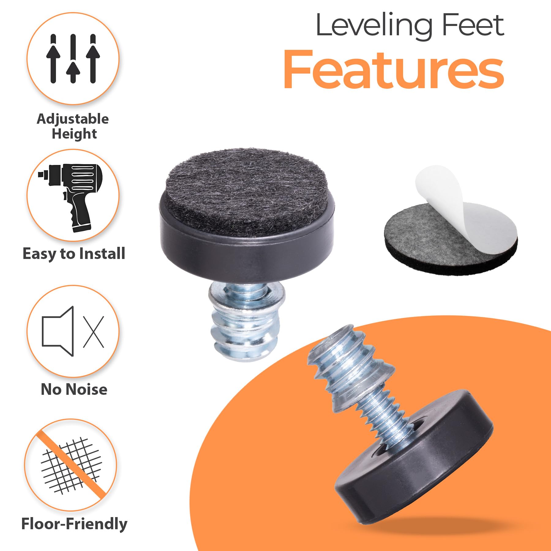 NEWBYTEK self-adhesive felt pads protecting hardwood floors