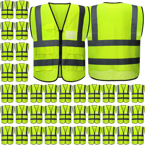 Newcotte 40-pack safety vest front view highlighting high visibility and fit