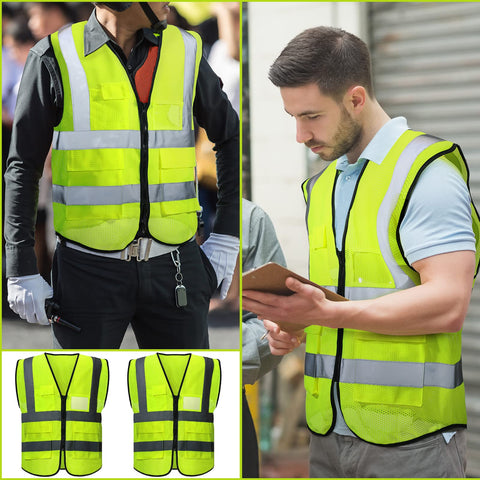 Newcotte 40-pack safety vest zipper design for quick wearing