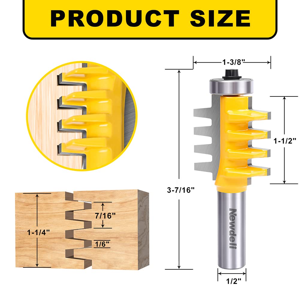 Newdeli carbide finger joint router bit with anti-kickback design for clean cuts.