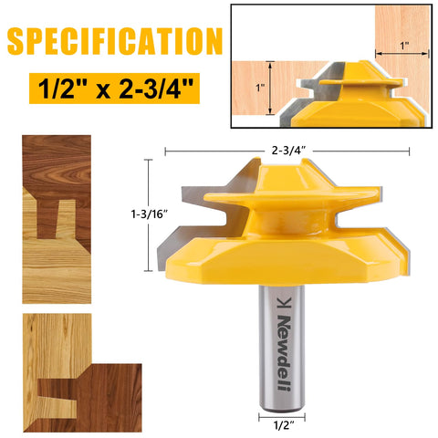 Newdeli lock miter router bit coated surface provides rust resistance