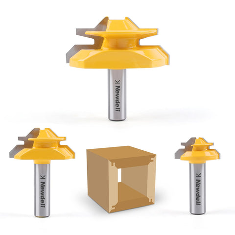Newdeli lock miter router bit set half inch shank for precise interlocks