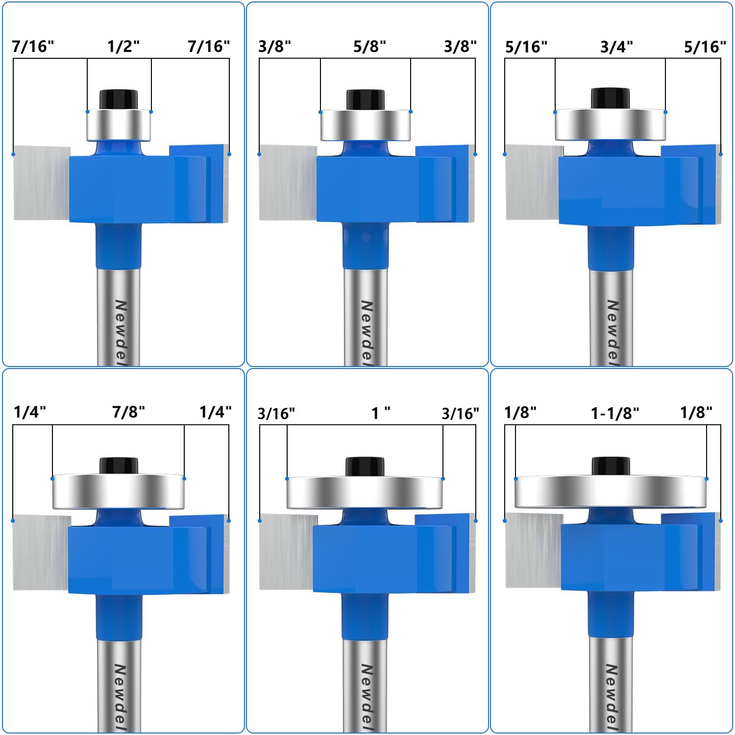Newdeli rabbet bit with 1/2 inch height for strong edge joins