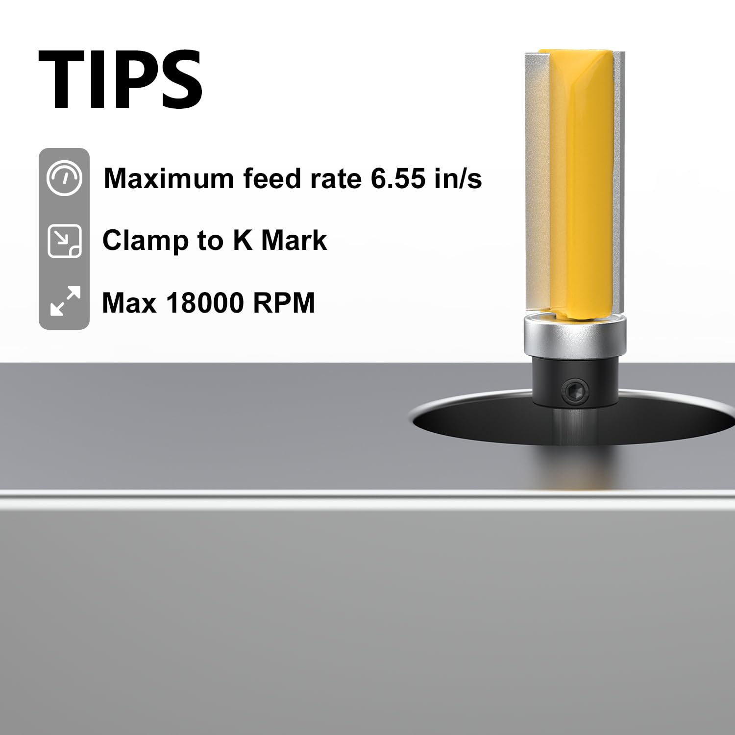 Newdeli router bit close-up highlights sharpenable carbide tips