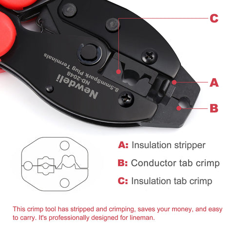 Newdeli ND-2048 adjustable compression wheel controls crimp depth precisely.