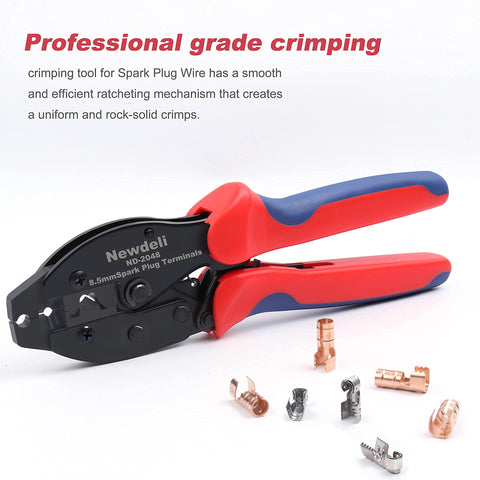 Newdeli ND-2048 close-up jaws show clean insulation removal without conductor damage.