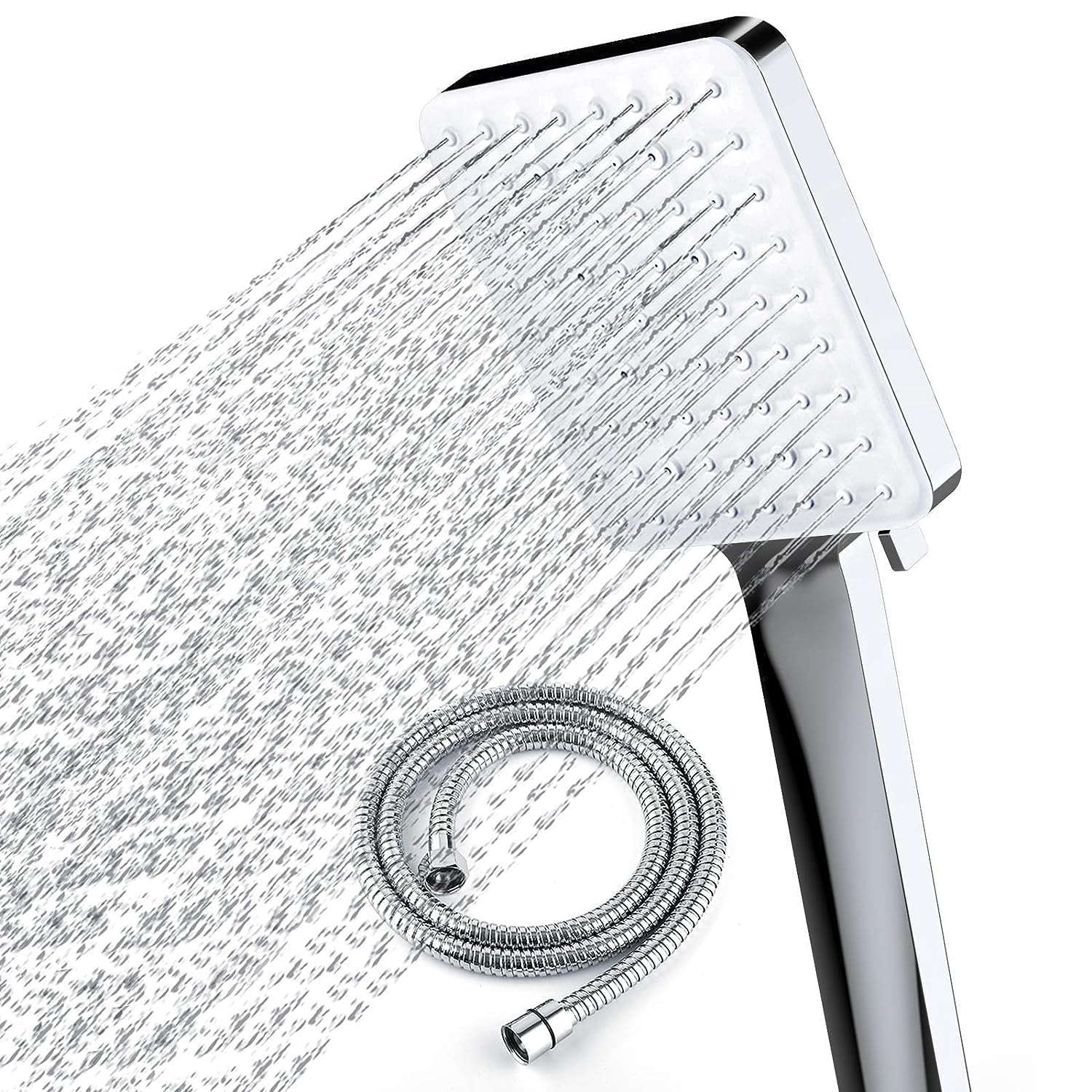 Newentor handheld high-pressure square shower head with six spray modes for a spa-like rinse.