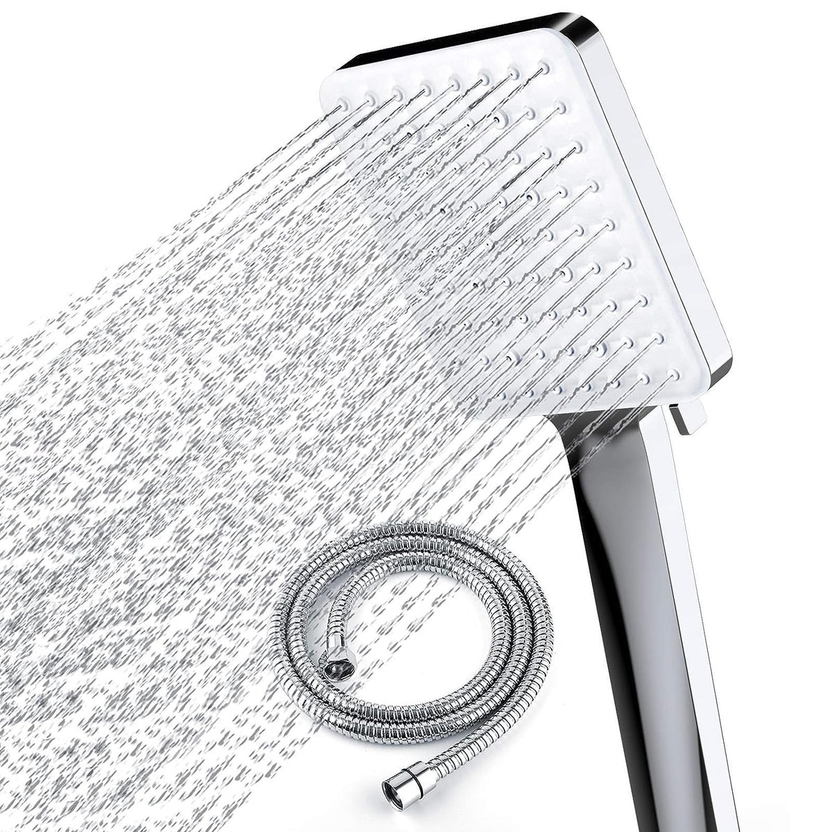Newentor handheld high-pressure square shower head with six spray modes for a spa-like rinse.