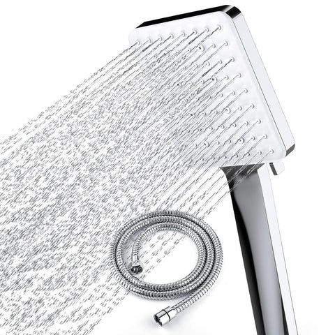 Newentor handheld high-pressure square shower head with six spray modes for a spa-like rinse.