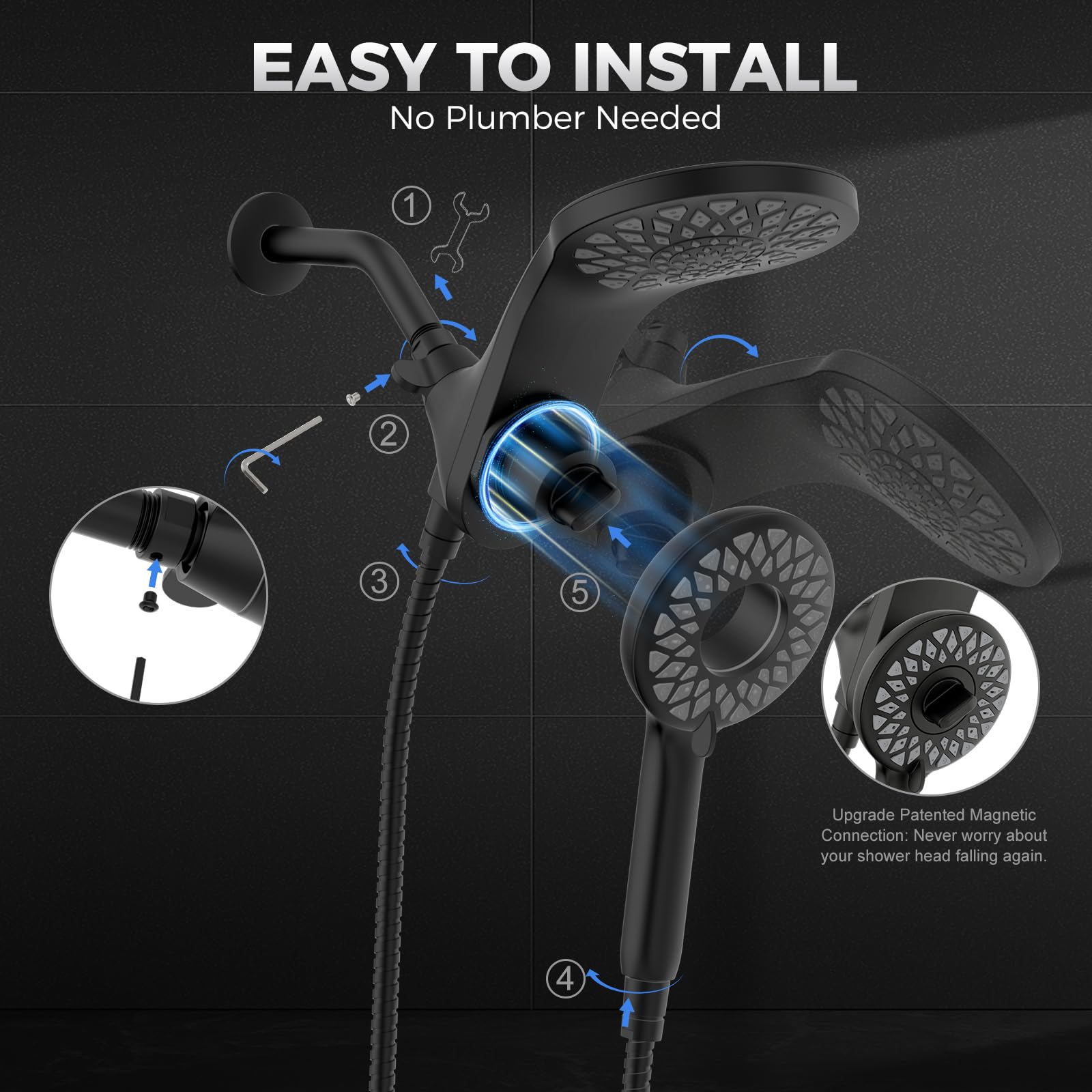Newfinde easy installation with a step by step guide, no plumber needed.